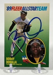 Bobby Bonilla On-Card Auto 1989 Fleer All-Star Team #1 Baseball Card