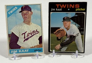 Jim Kaat 1966 and 1971 Topps Vintage Baseball Card Lot