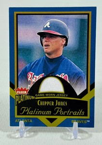 Chipper Jones Game-Worn 2003 Fleer Platinum Portraits #PPCJ Baseball Card