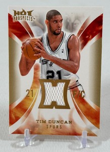 Tim Duncan Game-Used Relic 2008-09 Fleer Hot Prospects Materials #HM-TD Basketball Card