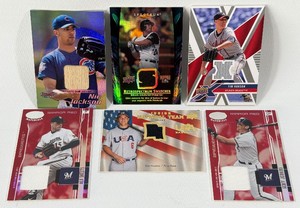 6 Card MLB Baseball Relics w Stars and Numbered Cards