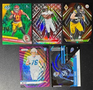 5-Card Football Numbered Card Lot