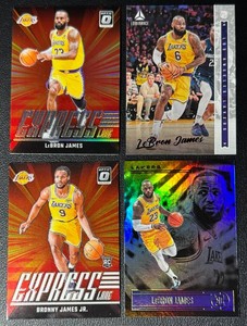 LeBron James & Bronny James 4-Card Los Angeles Lakers Basketball Card Lot (LeBron 149)