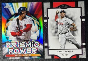 Rafael Devers 2-Card Boston Red Sox NumberedInsert Baseball Card Lot