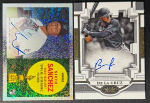 Bryan De La Cruz & Sixto Sanchez 2-Card Autograph Baseball Card Lot