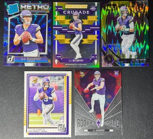 JJ McCarthy 5-Card Minnesota Vikings Rookie Football Card Lot