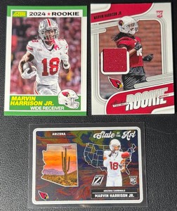 Marvin Harrison Jr. 3-Card Rookie Football Card Lot