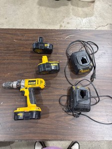 DeWalt 18V Drill, Batteries, Chargers