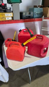 Lot of 3 Red Gasoline Cans