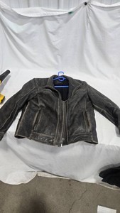 Black Rivet Distressed Leather Jacket