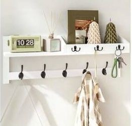 AMBIRD Wall Shelf with Coat Hooks $49.99 Retail - Brand New
