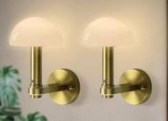 Wireless Gold Battery Operated Wall Sconce Set 2pk - Brand New