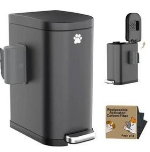 Outdoor Dog Waste Trash Can with Odor Control - Matte Black $69.99 Retail - Brand New
