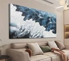 Abstract Coastal Ocean Wave Canvas Wall Art 20 x 40 $50.99 Retail - Brand New
