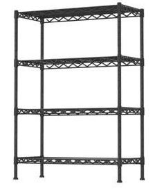Soywey 4-Shelf Adjustable Metal Storage Shelving Unit - Black Retail $59.99 - Brand New