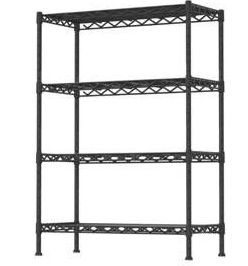 4-Shelf Adjustable Metal Storage Shelving Unit - Black $59.99 Retail - Brand New