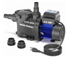 AQUASTRONG 34 HP Above Ground Pool Pump with Timer $129.00 Retail - Brand New