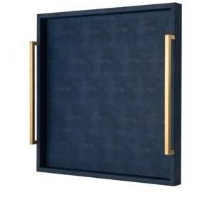 Decorative Serving Tray with Gold Handles $62.99 Retail - Brand New
