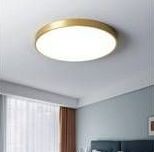 15.7 Golden Brass Round LED Flush Mount Ceiling Light $112.71 Retail - Brand New