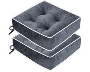 Set of 2 Tufted Waterproof Outdoor Chair Cushions $52.99 Retail - Brand New