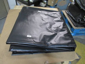 20 x 20 9 oz. Black Vinyl Tarp w Advertisement  Reused Billboard  9 mil Lightweight Duty - A Grade