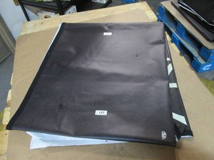 10 x 5 9 oz. Black Vinyl Tarp w Advertisement  Reused Billboard  9 mil Lightweight Duty - A Grade