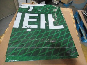 10 x 22 9 oz. Black Vinyl Tarp w Advertisement  Reused Billboard  9 mil Lightweight Duty - A Grade