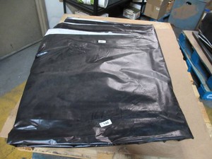 16 x 29 9 oz. Black Vinyl Tarp w Advertisement  Reused Billboard  9 mil Lightweight Duty - A Grade