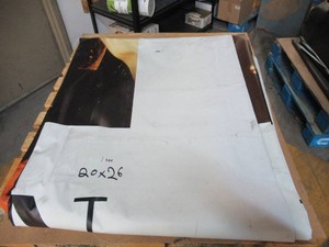 20 x 26 15 oz. White Vinyl Tarp w Advertisement  Reused Billboard  15 mil Heavyweight Duty - A Grade