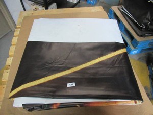 14 x 30 15 oz. White Vinyl Tarp w Advertisement  Reused Billboard  15 mil Heavyweight Duty - A Grade