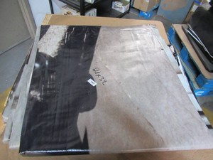 21 x 32 15 oz. White Vinyl Tarp w Advertisement  Reused Billboard  15 mil Heavyweight Duty - A Grade