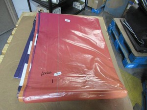 16 x 20 9 oz. Black Vinyl Tarp w Advertisement  Reused Billboard  9 mil Lightweight Duty - A Grade