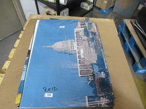 8 x 12 9 oz. Black Vinyl Tarp w Advertisement  Reused Billboard  9 mil Lightweight Duty - A Grade
