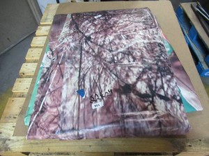 22 x 24 9 oz. Black Vinyl Tarp w Advertisement  Reused Billboard  9 mil Lightweight Duty - A Grade