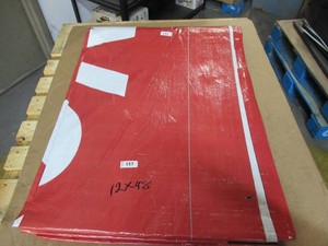 12 x 48 9 oz. Black Vinyl Tarp w Advertisement  Reused Billboard  9 mil Lightweight Duty - A Grade