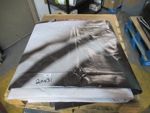 20 x 31 13 oz. Black Vinyl Tarp w Advertisement  Reused Billboard  13 mil Heavyweight Duty - A Grade