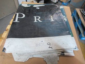 10 x 20 9 oz. Black Vinyl Tarp w Advertisement  Reused Billboard  9 mil Lightweight Duty - A Grade