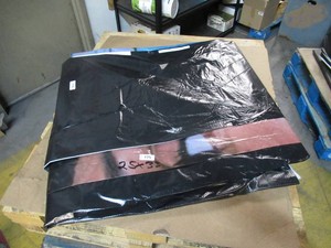 25 x 33 9 oz. Black Vinyl Tarp w Advertisement  Reused Billboard  9 mil Lightweight Duty - A Grade