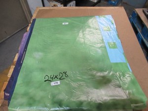 24 x 28 9 oz. Black Vinyl Tarp w Advertisement  Reused Billboard  9 mil Lightweight Duty - A Grade