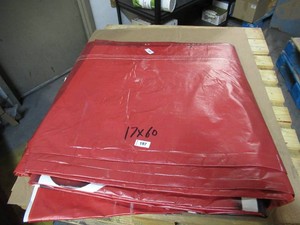 17 x 60 9 oz. Black Vinyl Tarp w Advertisement  Reused Billboard  9 mil Lightweight Duty - A Grade