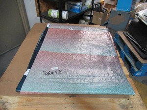 26 x 28 9 oz. Black Vinyl Tarp w Advertisement  Reused Billboard  9 mil Lightweight Duty - A Grade