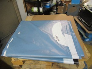 20 x 43 12 oz. Black Vinyl Tarp w Advertisement  Reused Billboard  12 mil Heavyweight Duty - A Grade