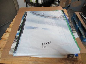 12 x 23 9 oz. Black Vinyl Tarp w Advertisement  Reused Billboard  9 mil Lightweight Duty - A Grade