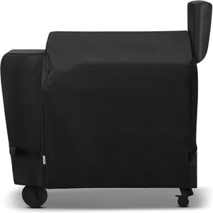 SunPatio Outdoor Heavy Duty Waterproof Grill Cover Compatible with Traeger 34 Series Wood Pellet Grill and Smoker, Texas and More, Full Length Barbecue Cover, All Weather Protection, Black