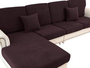LA MEACK Couch Cushion Covers Seat Cushion Cover Stretch Couch Cover Separate Sectional Sofa Slipcovers Furniture Protector(3 Pieces for Seat or Sofa Backrest, Brown)