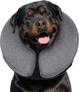 MIDOG Inflatable Dog Cone, Soft Donut Recovery Collar Alternative After Surgery to Help Prevent Licking, Comfy E Collar with Neck Pillow Design, Grey, XL
