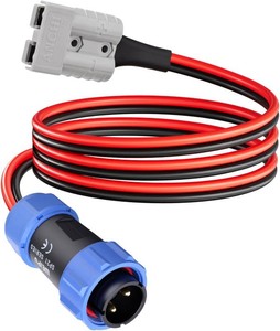 ELFCULB Aviation Plug to SB50 Cable, 10AWG SB50 Battery Quick Connect to Aviation Male 12V Charing Cable Compatible with Portable Power Station AC200MAXAC200P New 2-Pin(6FT)