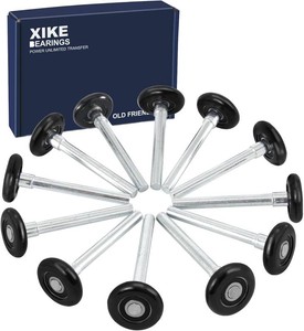 XiKe 12 Pack Black 2 Nylon Garage Door Roller 4 Stem, QuietDurable and High Load, Use 6200-2RS Double Seals Precision Bearings.
