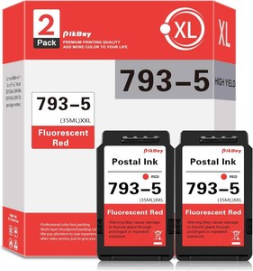 2-Pack SL-793-5 Ink Cartridge Replacement for Pitney Bowes 793-5 Red Ink Cartridge for DM100, DM200 and SendPro C and SendPro, Red Ink, 35 ml