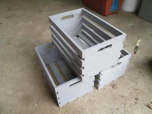 Trio of painted Wood Crate Boxes...